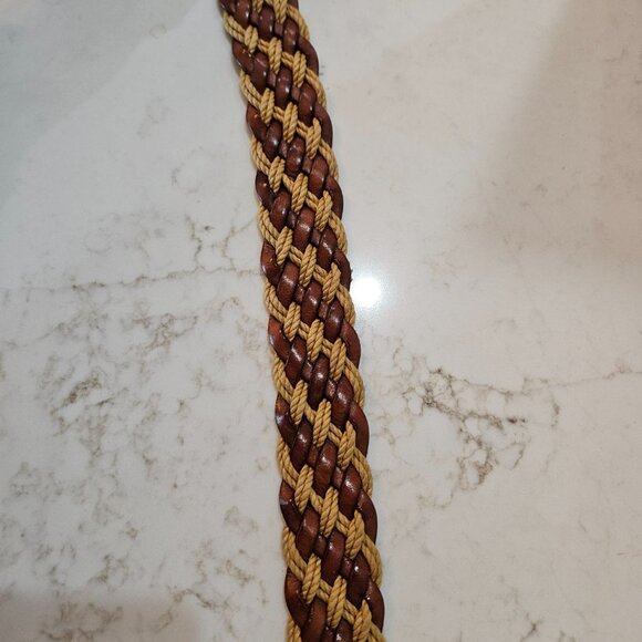 Vtg Crookhorn Davis Mens Braided Leather & Cotton Cord Belt Size 40 Handmade USA - Picture 4 of 10